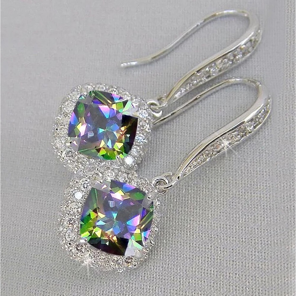 Crystal Dangle Drop Earrings - Picture 11 of 11